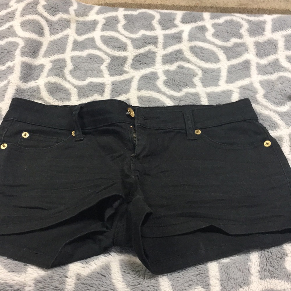 Black shorts.
